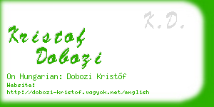 kristof dobozi business card