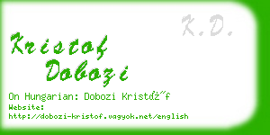 kristof dobozi business card